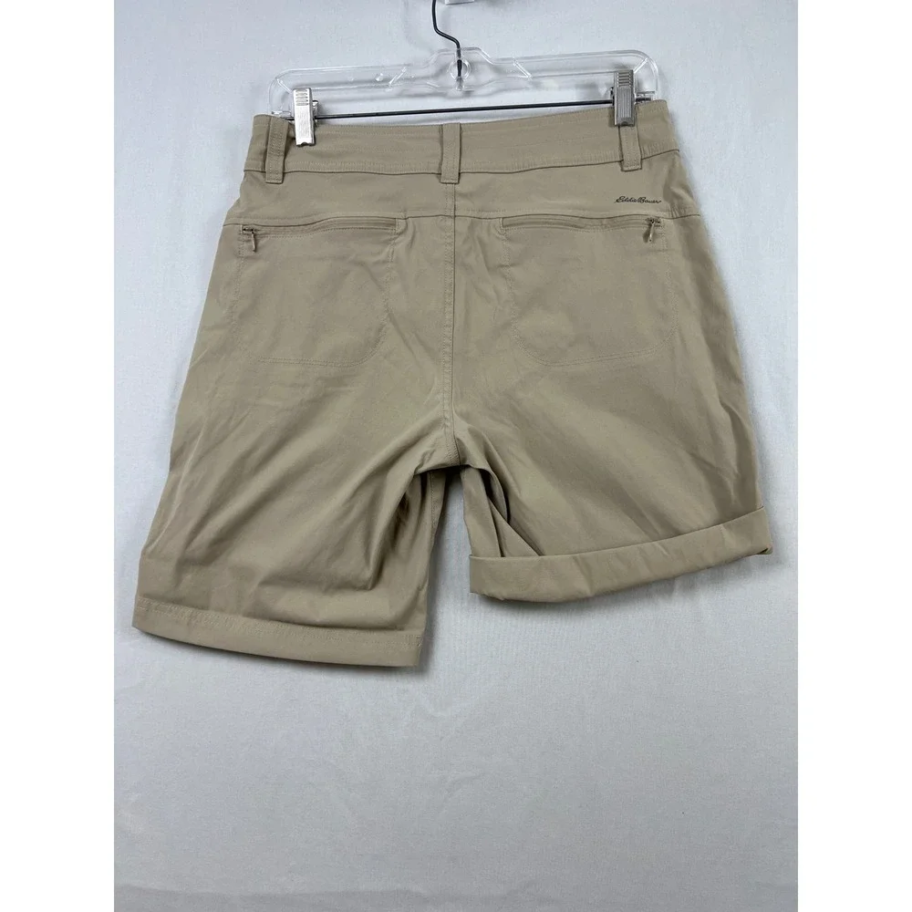 Eddie Bauer Horizon Shorts Womens 6 Khaki Tan Roll Tab Hiking Utility